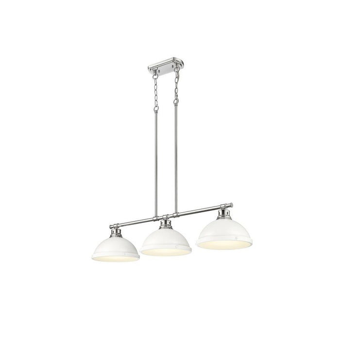 Golden Duncan 3-Light Linear Pendant, Chrome/Matte White