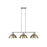 Golden Lighting Duncan 3-Light Linear Pendant, Pewter/Aged Brass - 3602-3LPPW-AB