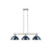 Golden Lighting Duncan 3-Light Linear Pendant, Pewter/Navy Blue - 3602-3LPPW-NVY