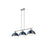 Golden Lighting Duncan 3-Light Linear Pendant, Pewter/Navy Blue