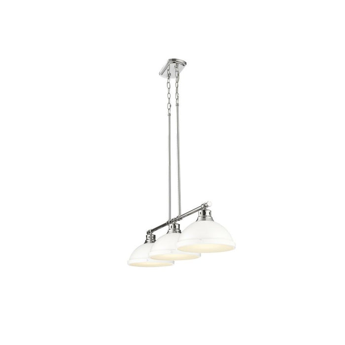 Golden Duncan 3-Light Linear Pendant, Pewter/Matte White