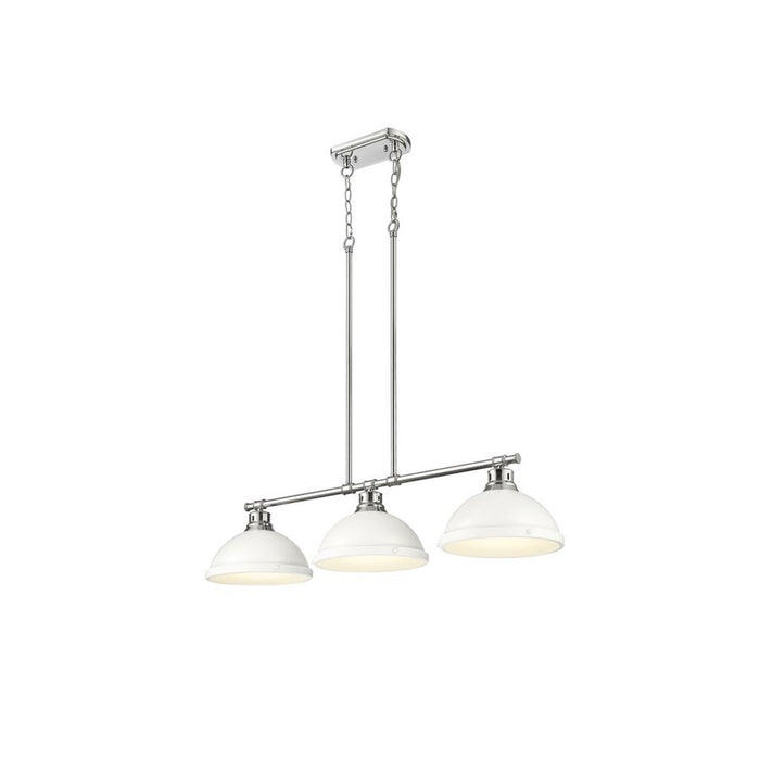 Golden Duncan 3-Light Linear Pendant, Pewter/Matte White
