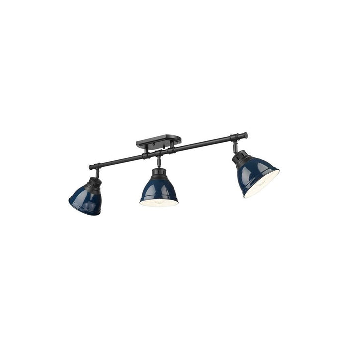 Golden Duncan 3-Light Semi-Flush, Matte Black/Navy Blue