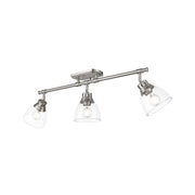 Golden Lighting Duncan 3-Light Semi-Flush Mount | Farmhouse Pewter Steel and Clear Glass | Entryway & Kitchen Ceiling Light | Model 3602-3SF PW-CLR