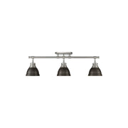 Golden Lighting Duncan 3-Light Semi-Flush, Pewter/Rubbed Bronze - 3602-3SFPW-RBZ
