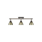 Golden Duncan 3-Light Semi-Flush, Rubbed Bronze/Aged Brass - 3602-3SFRBZ-AB