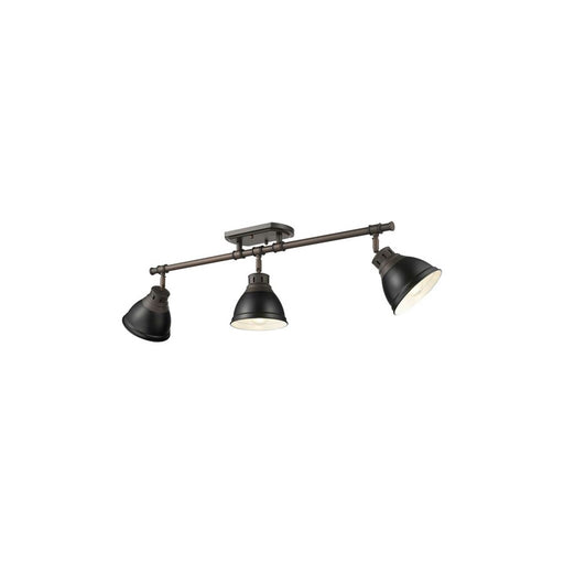 Golden Duncan 3-Light Semi-Flush, Rubbed Bronze/Matte Black