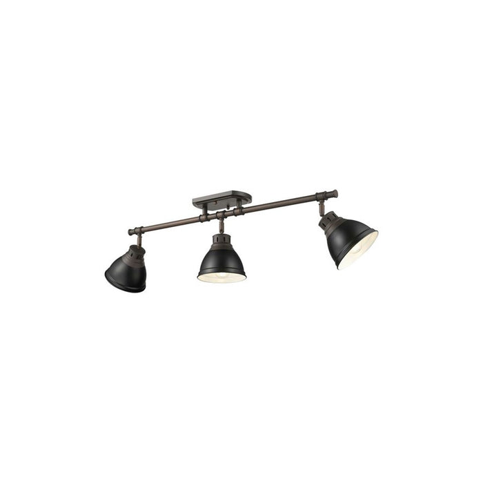 Golden Duncan 3-Light Semi-Flush, Rubbed Bronze/Matte Black
