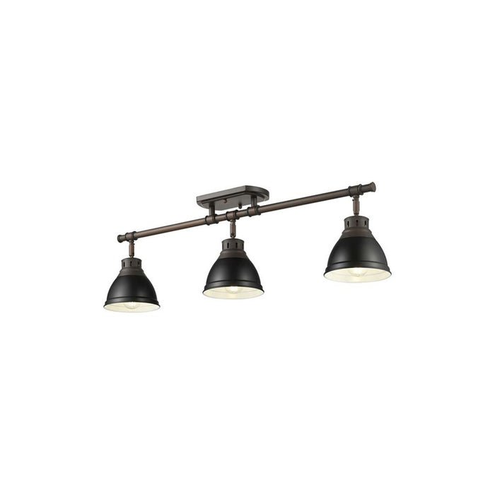 Golden Duncan 3-Light Semi-Flush, Rubbed Bronze/Matte Black