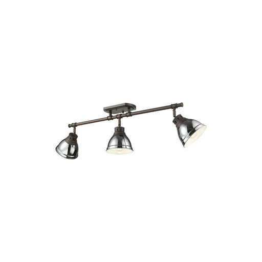 Golden Lighting Duncan 3-Light Semi-Flush, Rubbed Bronze/Chrome