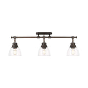 Golden Lighting Duncan 35in 3-Light Semi-Flush Mount | Farmhouse Rubbed Bronze and Clear Glass | Entryway & Living Room | Model 3602-3SF RBZ-CLR