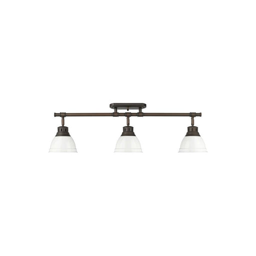 Golden Lighting Duncan 3-Light Semi-Flush, Rubbed Bronze/White - 3602-3SFRBZ-WH