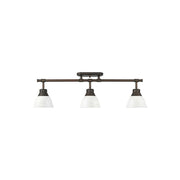 Golden Duncan 3-Light Semi-Flush, Rubbed Bronze/Matte White - 3602-3SFRBZ-WHT