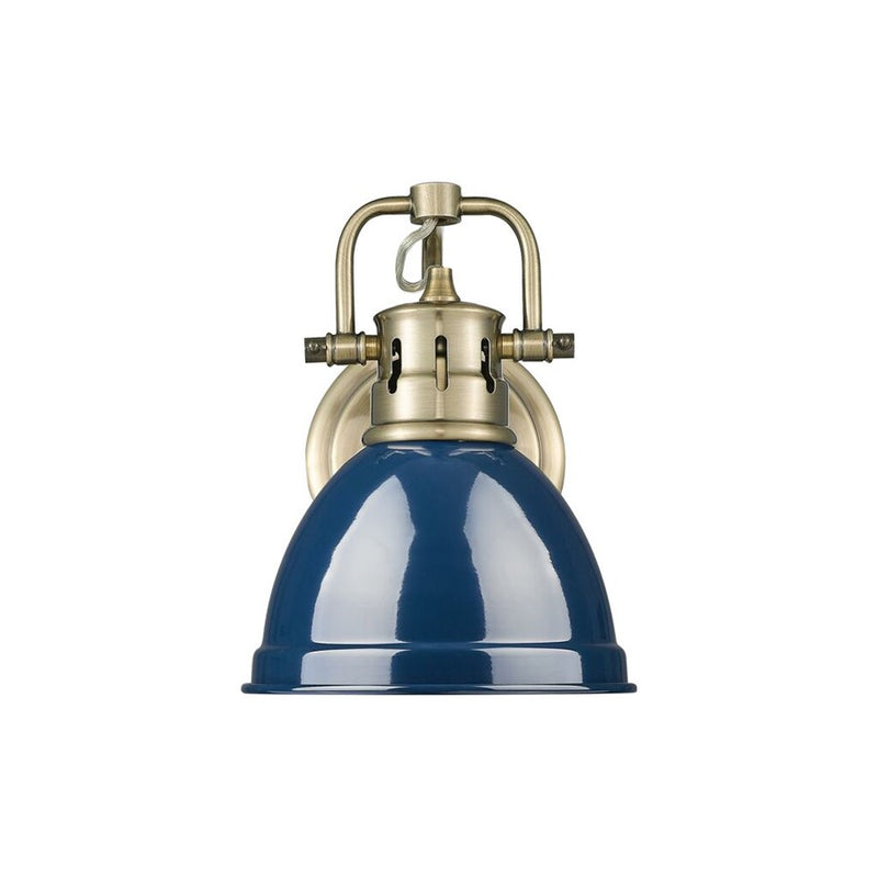 Golden Duncan 1-Light Vanity Light, Aged Brass/Navy Blue - 3602-BA1AB-NVY