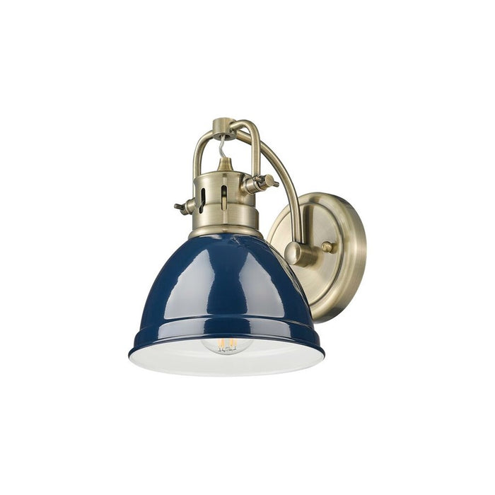 Golden Duncan 1-Light Vanity Light, Aged Brass/Navy Blue