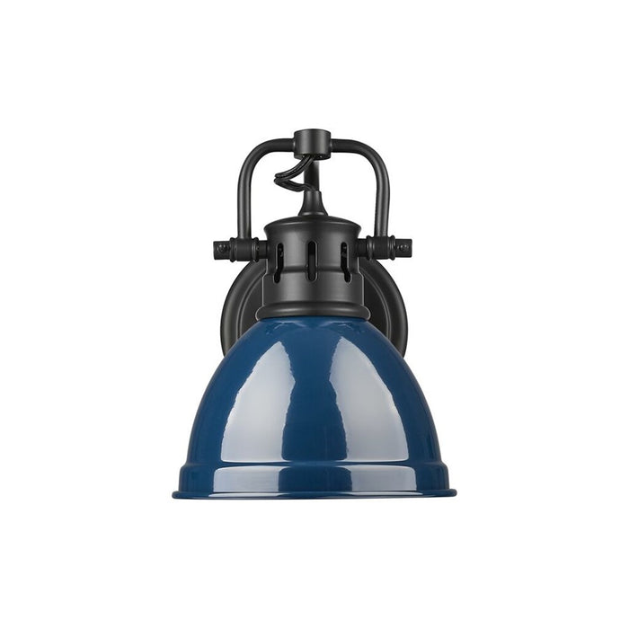 Golden Duncan 1-Light Vanity Light, Matte Black/Navy Blue - 3602-BA1BLK-NVY
