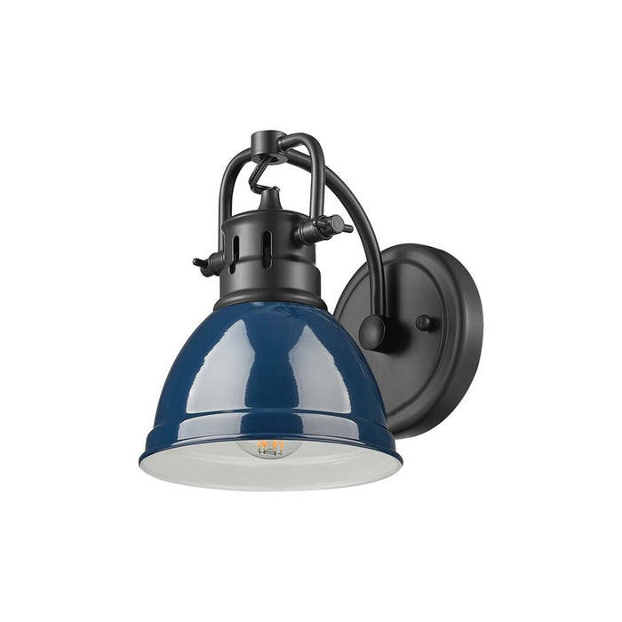Golden Duncan 1-Light Vanity Light, Matte Black/Navy Blue