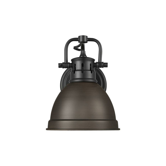 Golden Duncan 1-Light Vanity Light, Matte Black/Rubbed Bronze - 3602-BA1BLK-RBZ
