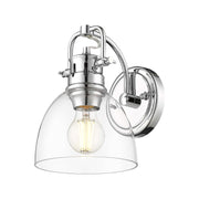 Golden Lighting Duncan 6in 1-Light Wall Sconce | Farmhouse Chrome and Clear Glass | Bathroom & Hallway | 6.5 x 8.25 x 8.5 in | Model 3602-BA1 CH-CLR