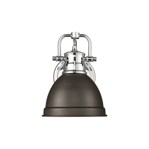 Golden Duncan 1-Light Vanity Light, Chrome/Rubbed Bronze - 3602-BA1CH-RBZ