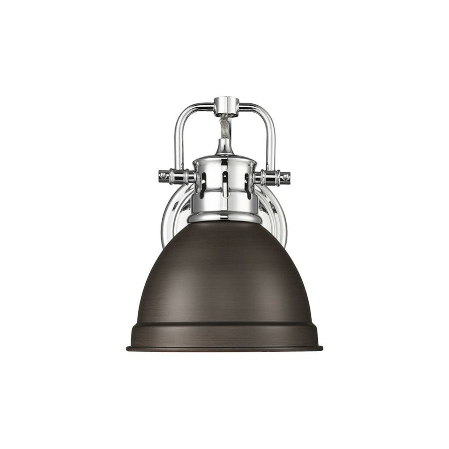 Golden Duncan 1-Light Vanity Light, Chrome/Rubbed Bronze - 3602-BA1CH-RBZ