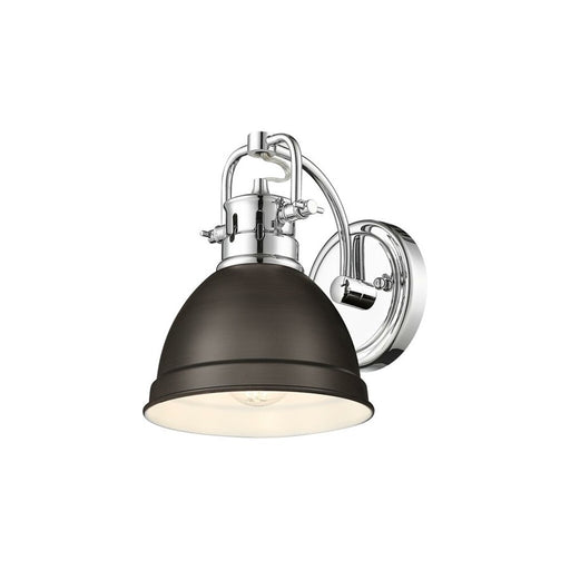 Golden Duncan 1-Light Vanity Light, Chrome/Rubbed Bronze