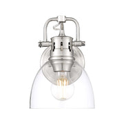Golden Lighting Duncan 1-Light Wall Sconce | Farmhouse Pewter and Clear Glass | Bathroom & Hallway Vanity Light | Model 3602-BA1 PW-CLR