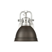 Golden Duncan 1-Light Vanity Light, Pewter/Rubbed Bronze - 3602-BA1PW-RBZ