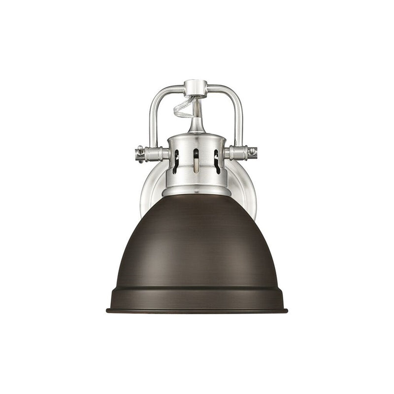 Golden Duncan 1-Light Vanity Light, Pewter/Rubbed Bronze - 3602-BA1PW-RBZ