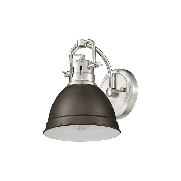 Golden Duncan 1-Light Vanity Light, Pewter/Rubbed Bronze