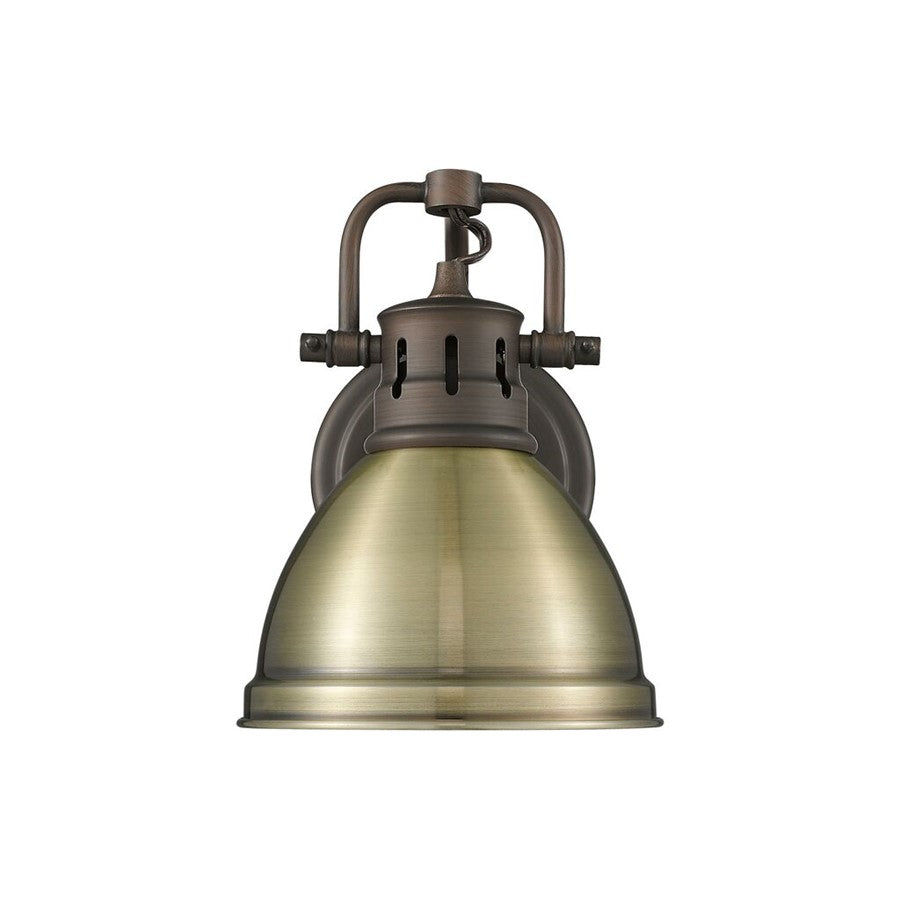 Golden Duncan 1-Light Vanity Light, Rubbed Bronze/Aged Brass - 3602-BA1RBZ-AB
