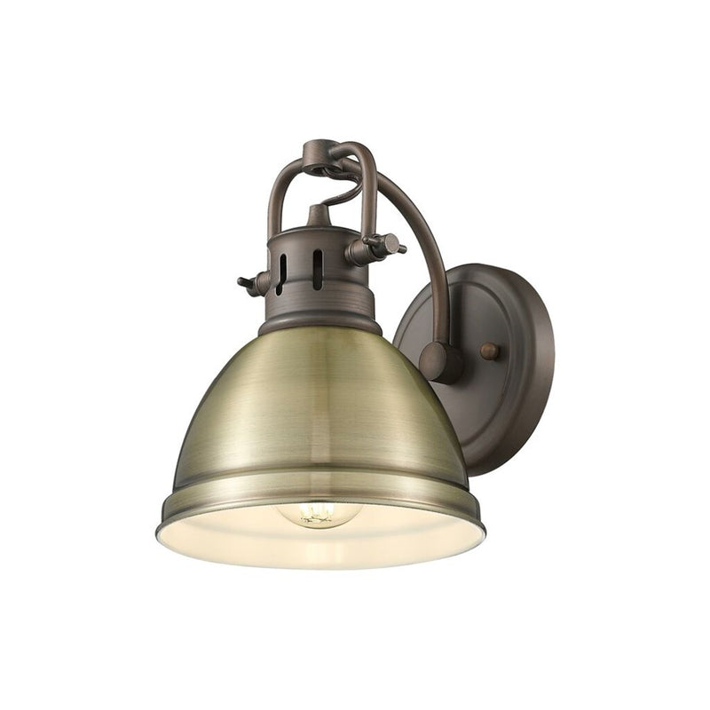 Golden Duncan 1-Light Vanity Light, Rubbed Bronze/Aged Brass