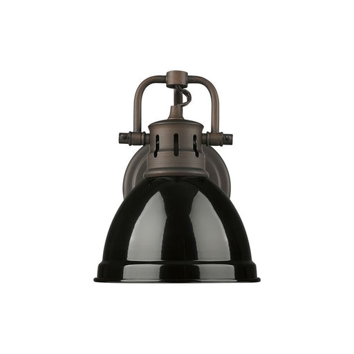 Golden Duncan 1-Light Vanity Light, Rubbed Bronze/Black - 3602-BA1RBZ-BK