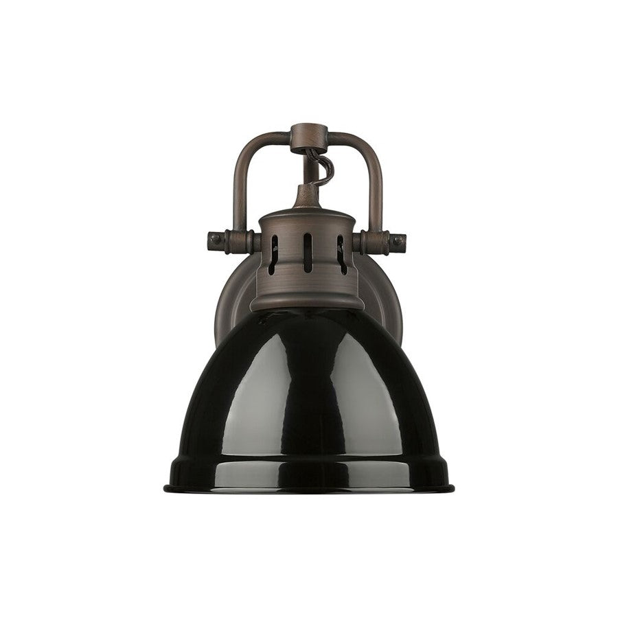 Golden Duncan 1-Light Vanity Light, Rubbed Bronze/Black - 3602-BA1RBZ-BK