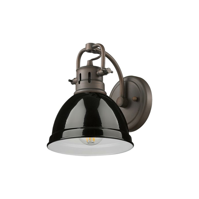 Golden Duncan 1-Light Vanity Light, Rubbed Bronze/Black