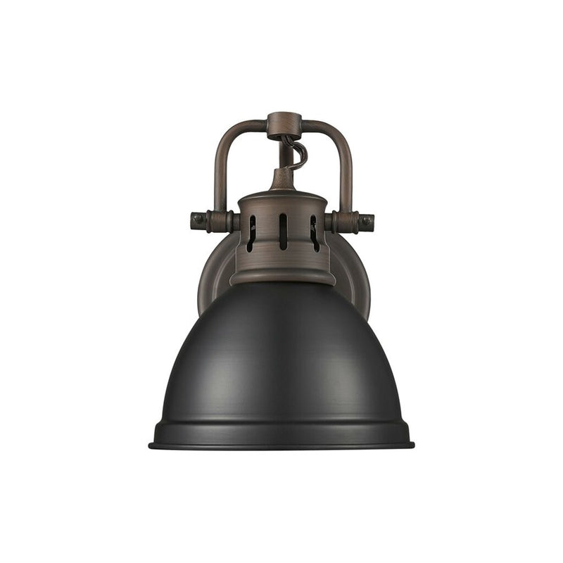 Golden Duncan 1-Light Vanity Light, Rubbed Bronze/Matte Black - 3602-BA1RBZ-BLK