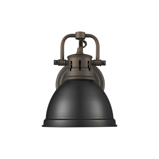 Golden Duncan 1-Light Vanity Light, Rubbed Bronze/Matte Black - 3602-BA1RBZ-BLK