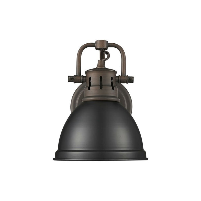 Golden Duncan 1-Light Vanity Light, Rubbed Bronze/Matte Black - 3602-BA1RBZ-BLK
