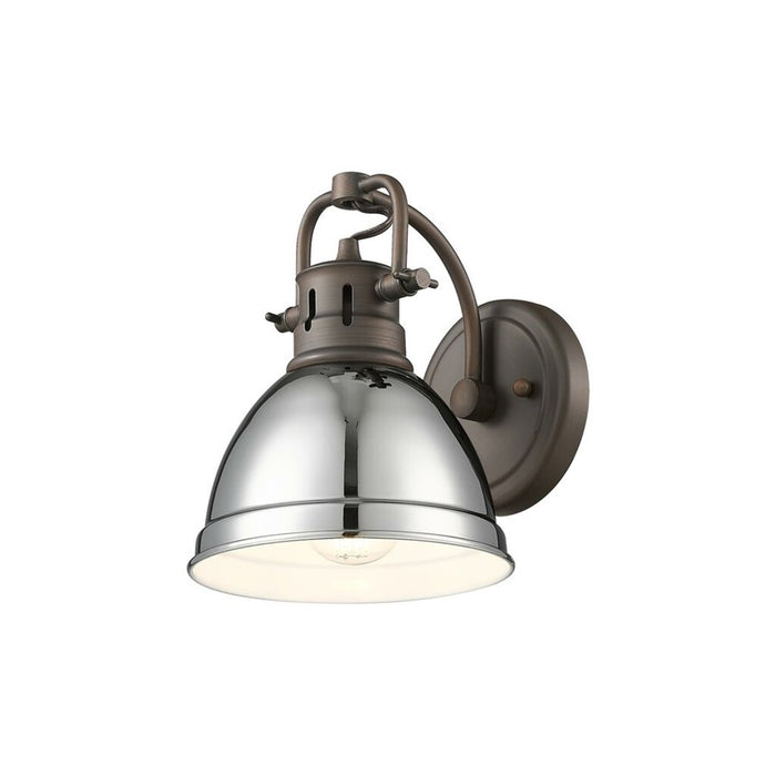 Golden Duncan 1-Light Vanity Light, Rubbed Bronze/Chrome