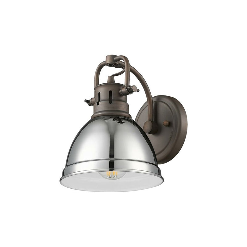 Golden Duncan 1-Light Vanity Light, Rubbed Bronze/Chrome