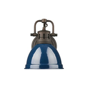 Golden Duncan 1-Light Vanity Light, Rubbed Bronze/Navy Blue - 3602-BA1RBZ-NVY