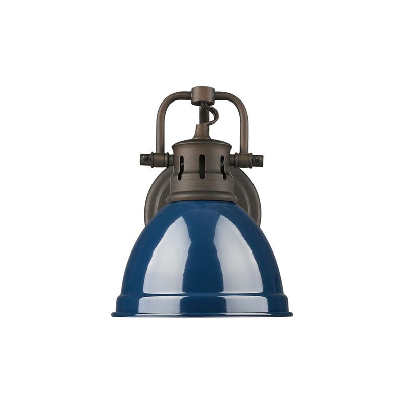 Golden Duncan 1-Light Vanity Light, Rubbed Bronze/Navy Blue - 3602-BA1RBZ-NVY