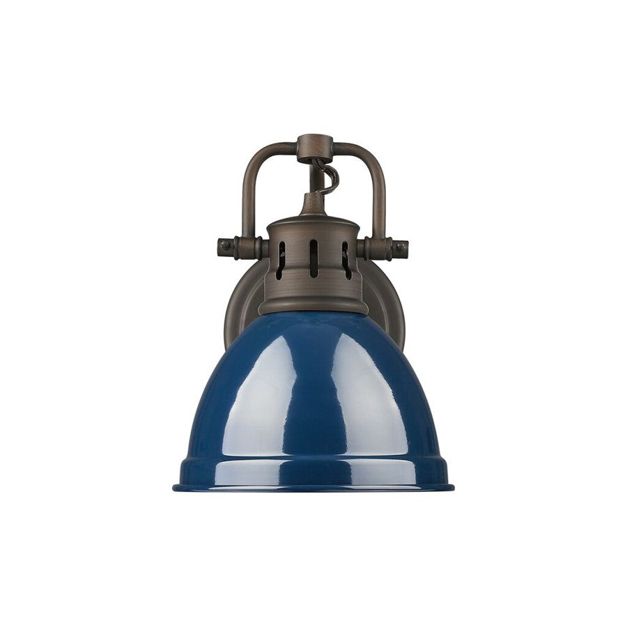 Golden Duncan 1-Light Vanity Light, Rubbed Bronze/Navy Blue - 3602-BA1RBZ-NVY