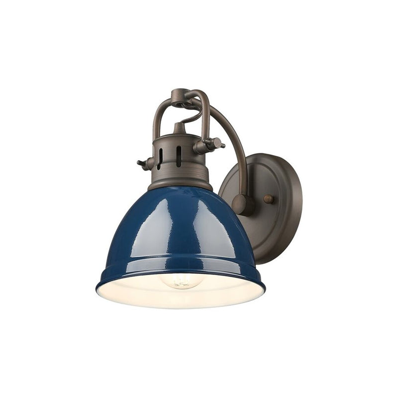Golden Duncan 1-Light Vanity Light, Rubbed Bronze/Navy Blue