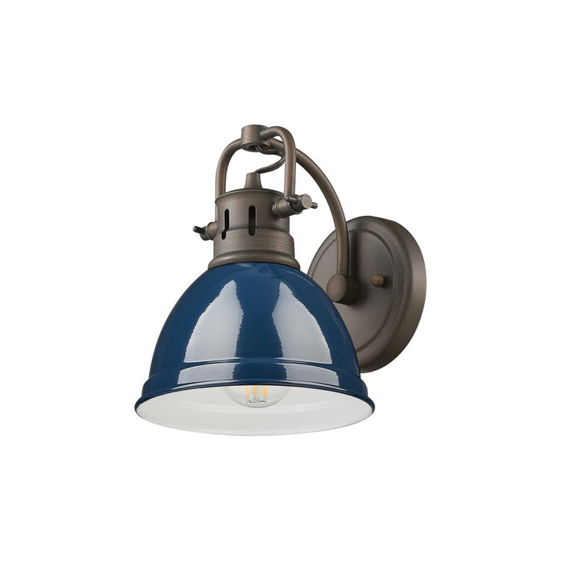 Golden Duncan 1-Light Vanity Light, Rubbed Bronze/Navy Blue