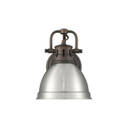 Golden Duncan 1-Light Vanity Light, Rubbed Bronze/Pewter - 3602-BA1RBZ-PW
