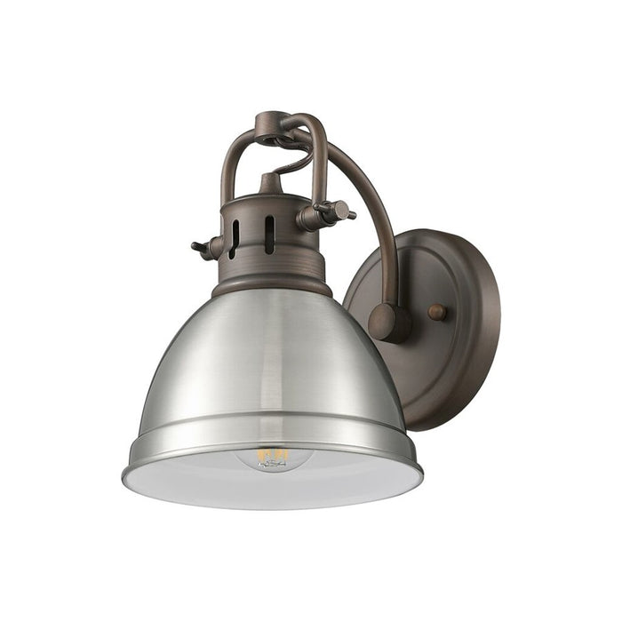 Golden Duncan 1-Light Vanity Light, Rubbed Bronze/Pewter