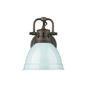 Golden Duncan 1-Light Vanity Light, Rubbed Bronze/Seafoam - 3602-BA1RBZ-SF