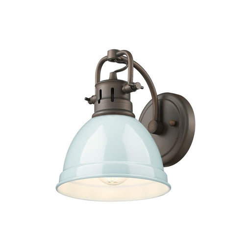 Golden Duncan 1-Light Vanity Light, Rubbed Bronze/Seafoam