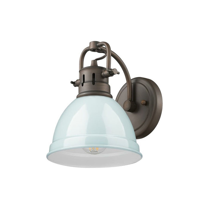 Golden Duncan 1-Light Vanity Light, Rubbed Bronze/Seafoam